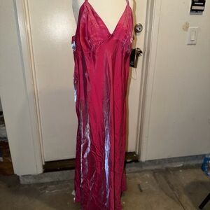 Satin Pink Maxi Dress